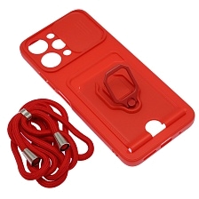 Чехол накладка MULTI FUNCTION 4 в 1 для XIAOMI Redmi 12 4G, цвет красный