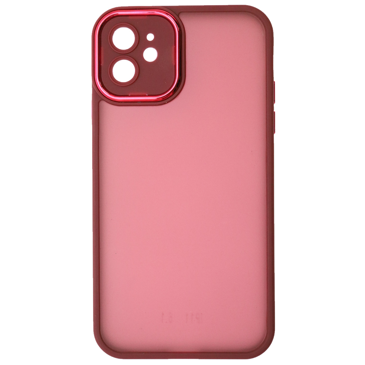 Чехол накладка KING для APPLE iPhone 11, силикон, пластик, защита камеры, цвет окантовки бордовый
