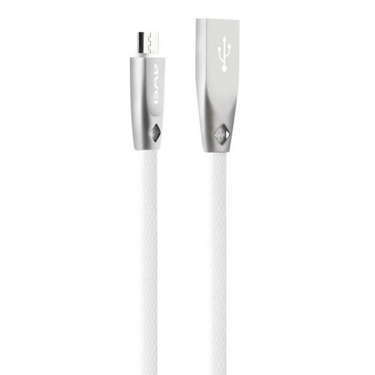 AWEI CL-96 FAST кабель Micro USB, 2.4A, длина 1 метр, цвет белый. AWEI CL-96 FAST кабель Micro USB, 2.4A, длина 1 метр, цвет белый.