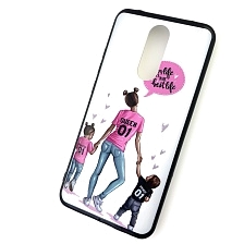 Чехол накладка для XIAOMI Redmi 8, силикон, рисунок Mom life is the best life.