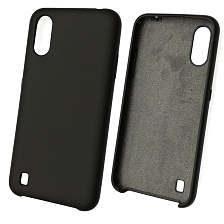 Чехол накладка Silicon Cover для SAMSUNG Galaxy A01 (SM-A015), силикон, бархат, цвет черный.