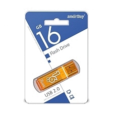 Флешка USB 16GB Smart Buy Glossy, цвет оранжевый.