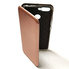 Чехол книжка для XIAOMI Redmi 6, экокожа, визитница, цвет розовое золото