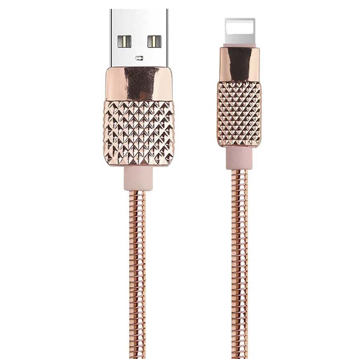 Кабель AWEI CL-87 METAL для APPLE, Lightning 8-pin, 2.4A, длина 1 метр, цвет розовое золото.