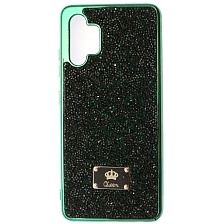 Чехол накладка Queen для SAMSUNG Galaxy A32 4G (SM-A325F), силикон, стразы, цвет зеленый Чехол накладка Queen для SAMSUNG Galaxy A32 4G (SM-A325F), силикон, стразы, цвет зеленый