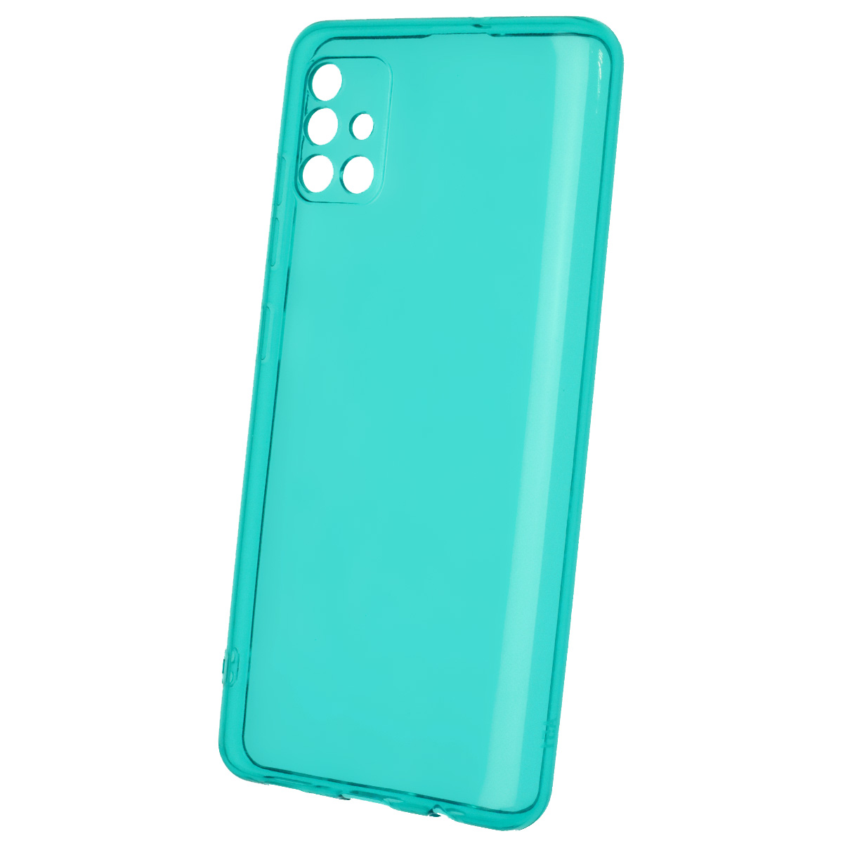 Чехол накладка Clear Case для SAMSUNG Galaxy A51 (SM-A515), M40S (SM-A3050), силикон 1.5 мм, защита камеры, цвет прозрачно бирюзовый
