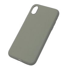 Чехол накладка SOFT TOUCH для APPLE iPhone XR, силикон, матовый, цвет светло серый