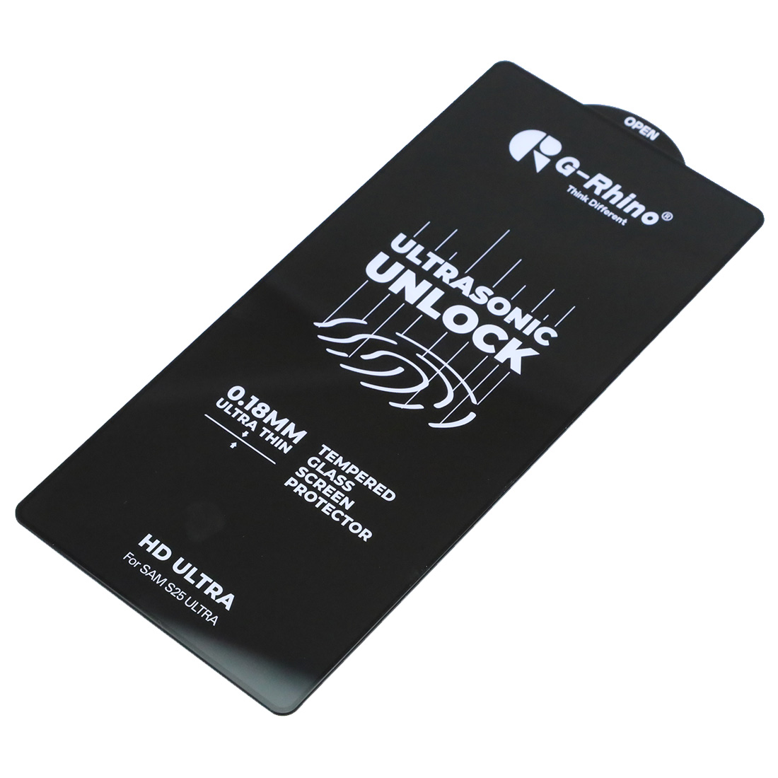 Защитное стекло 6D G-Rhino Ultra Thin для SAMSUNG Galaxy S25 Ultra, ультратонкое 0.18 мм, цвет окантовки черный