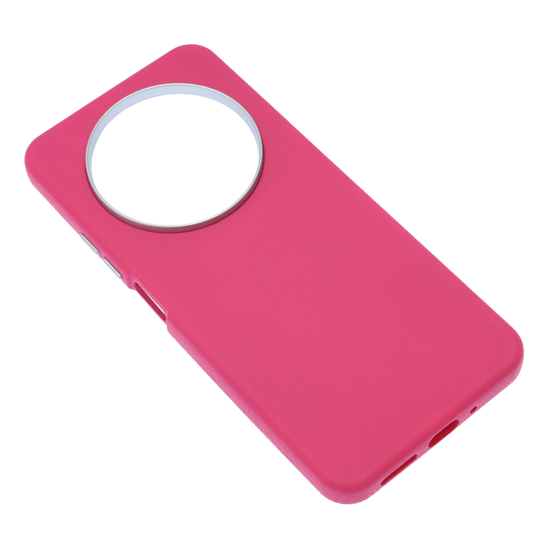 Чехол накладка для XIAOMI Redmi 14C, POCO C75, силикон, пластик, текстура кожи, бархат, цвет фуксия