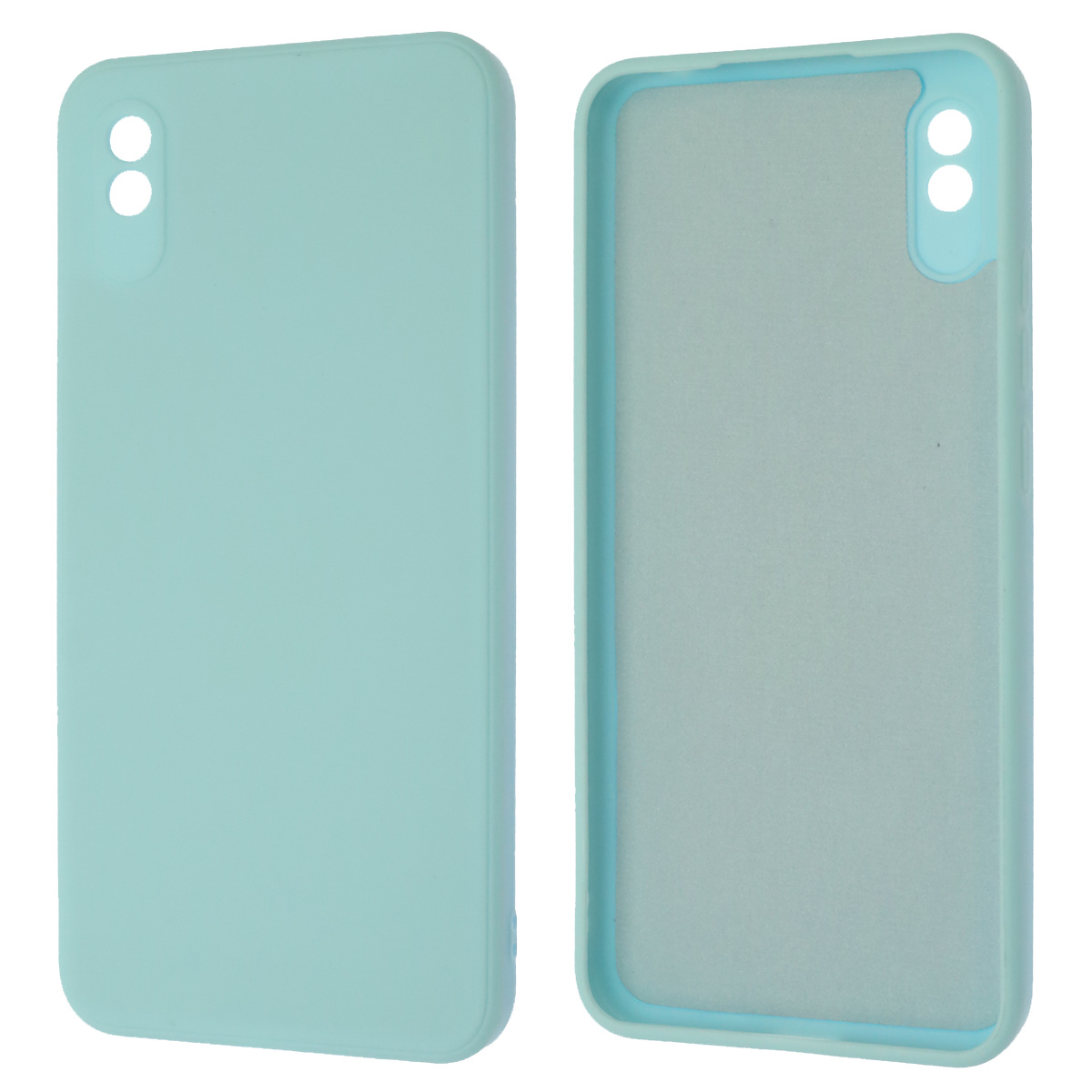 Чехол накладка для XIAOMI Redmi 9A, силикон, бархат, цвет светло голубой