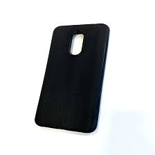 Чехол накладка для XIAOMI Redmi 5 Plus, силикон, карбон, цвет черный.