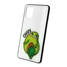 Чехол накладка для SAMSUNG Galaxy A51 (SM-A515), силикон, стекло, рисунок AVOCADO Oyyy....