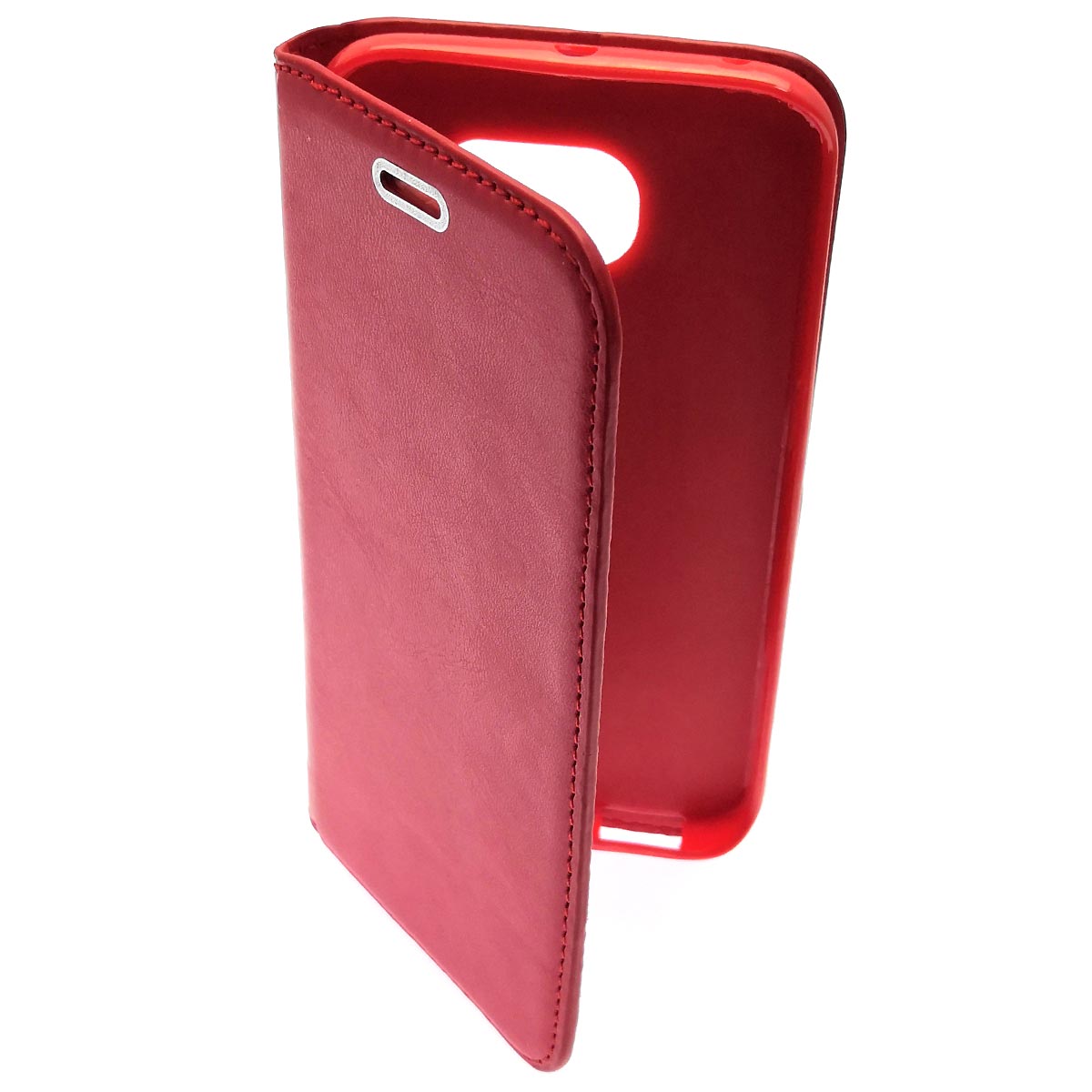 Чехол книжка для SAMSUNG Galaxy S6 Edge (SM-G925), визитница, цвет красный