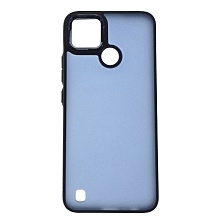 Чехол накладка для Realme C21Y, C25Y силикон, пластик, цвет окантовки темно синий