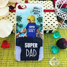 Чехол накладка для APPLE iPhone 7, 8, силикон, рисунок Super BABY Father Sons.