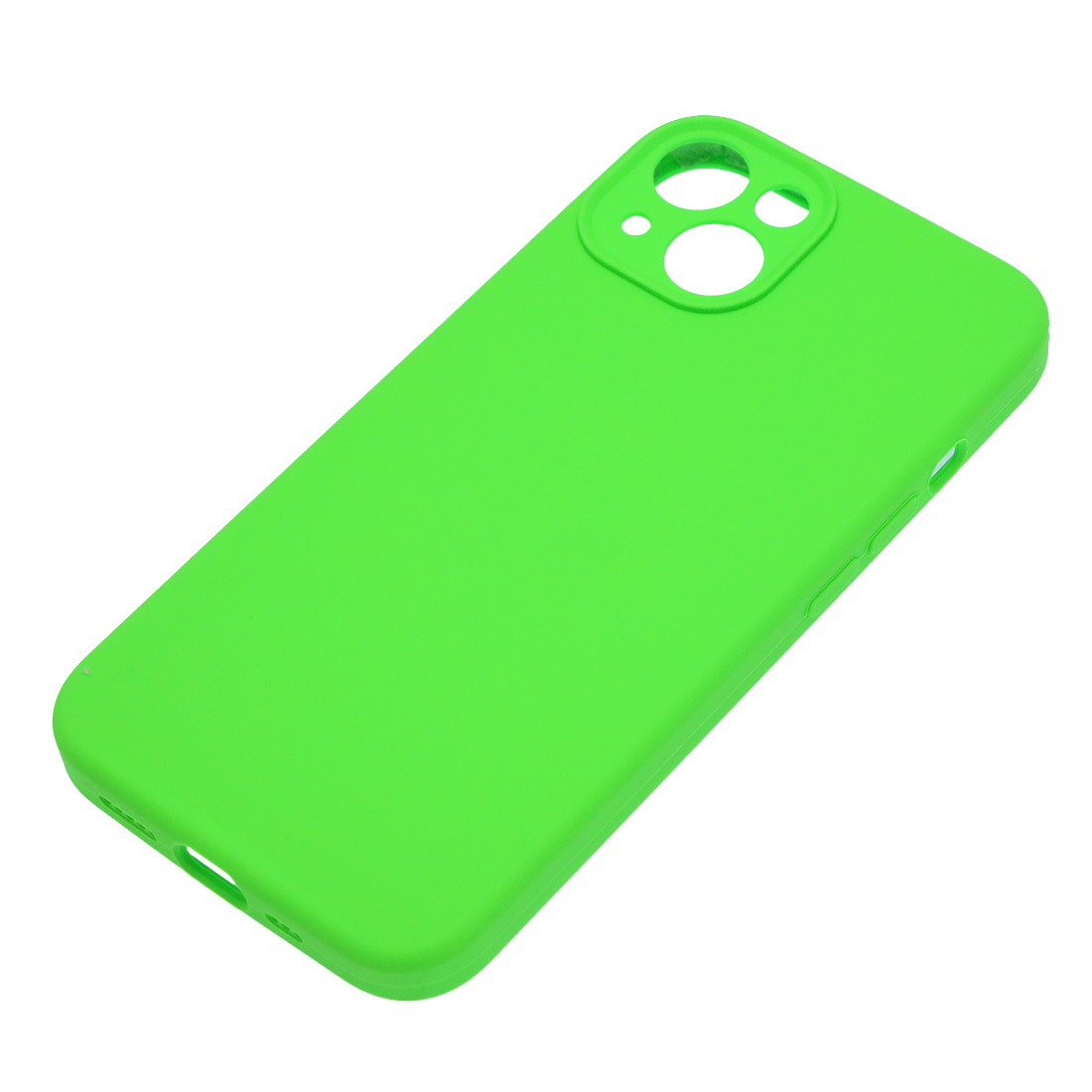 Чехол накладка Silicone Case для APPLE iPhone 13, L-ogo, защита камеры, силикон, бархат, цвет ярко зеленый