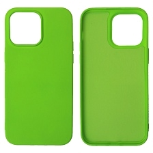 Чехол накладка NANO для APPLE iPhone 14 Pro Max, силикон, бархат, цвет ярко зеленый