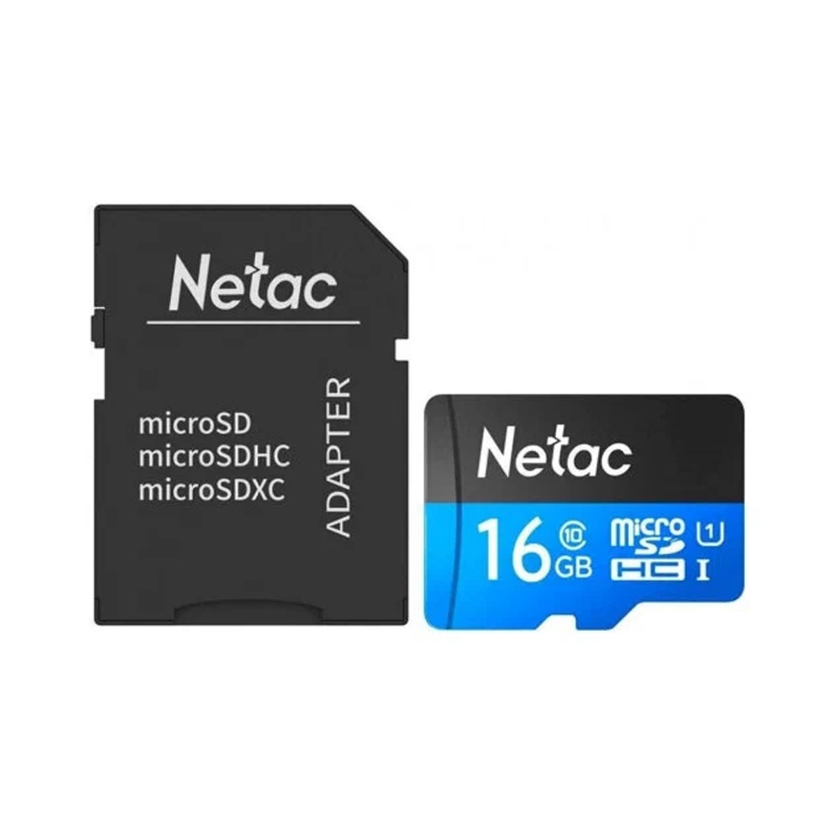 Карта памяти MicroSDHC 16GB NETAC P500 Standard Class 10 UHS-I, 90 Mb/s, SD адаптер