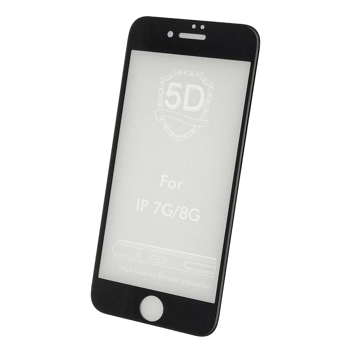 Защитное стекло Live Power 5D для APPLE iPhone 7, iPhone 8, цвет окантовки черный