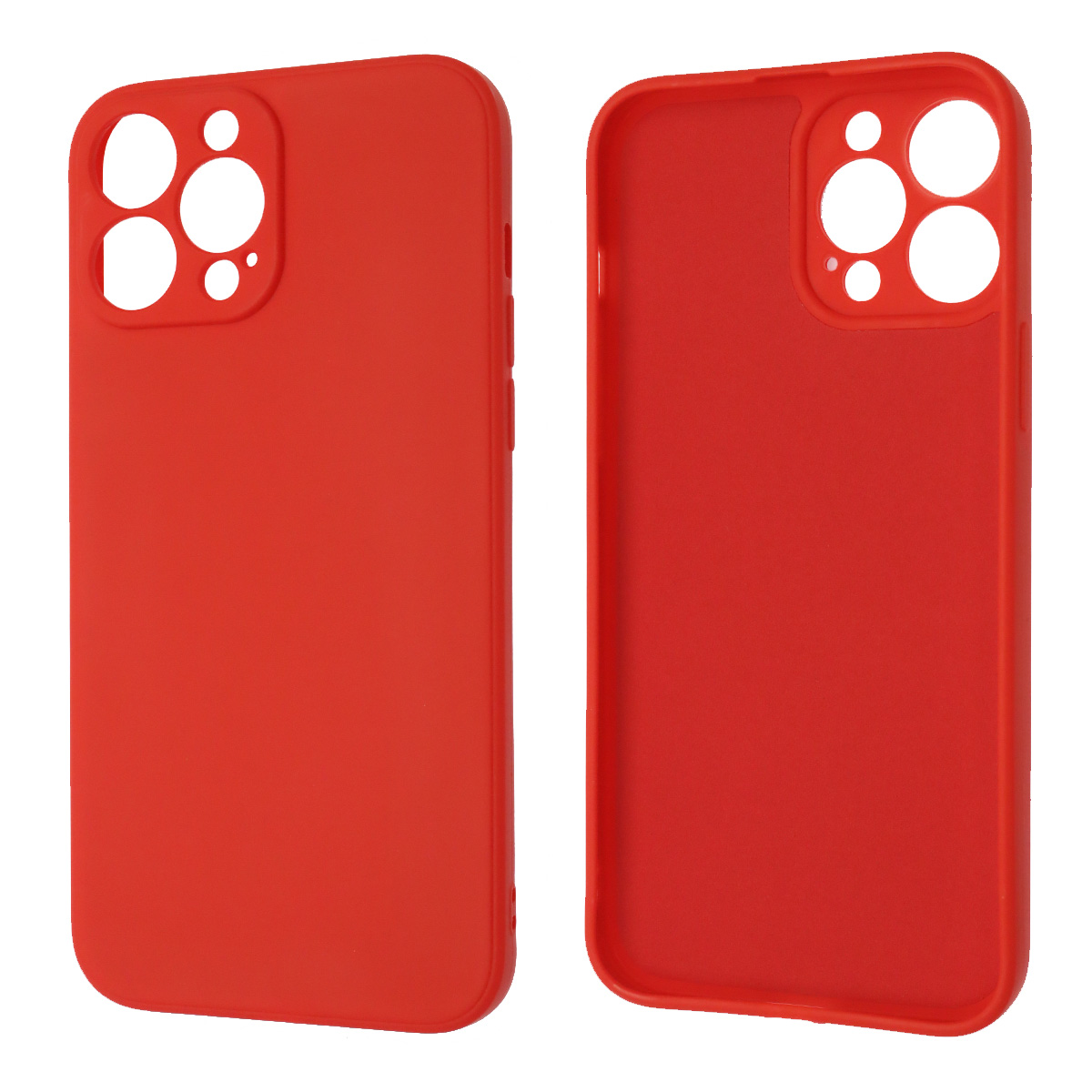Чехол накладка для APPLE iPhone 13 Pro Max (6.7), силикон, бархат, цвет красный