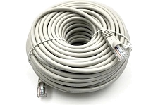 Патч-корд UTP 5e кат., сетевой кабель для интернета, длина 25 метров (PATCH-CORD RJ-45 25.0M), скорость до 1 Гбит/с, цвет серый
