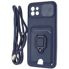 Чехол накладка MULTI FUNCTION 4 в 1 для SAMSUNG Galaxy A03 (SM-A035F), цвет темно синий Чехол накладка MULTI FUNCTION 4 в 1 для SAMSUNG Galaxy A03 (SM-A035F), цвет темно синий