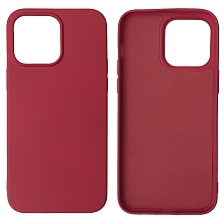 Чехол накладка NANO для iPhone 14 Pro Max, силикон, бархат, цвет вишневый