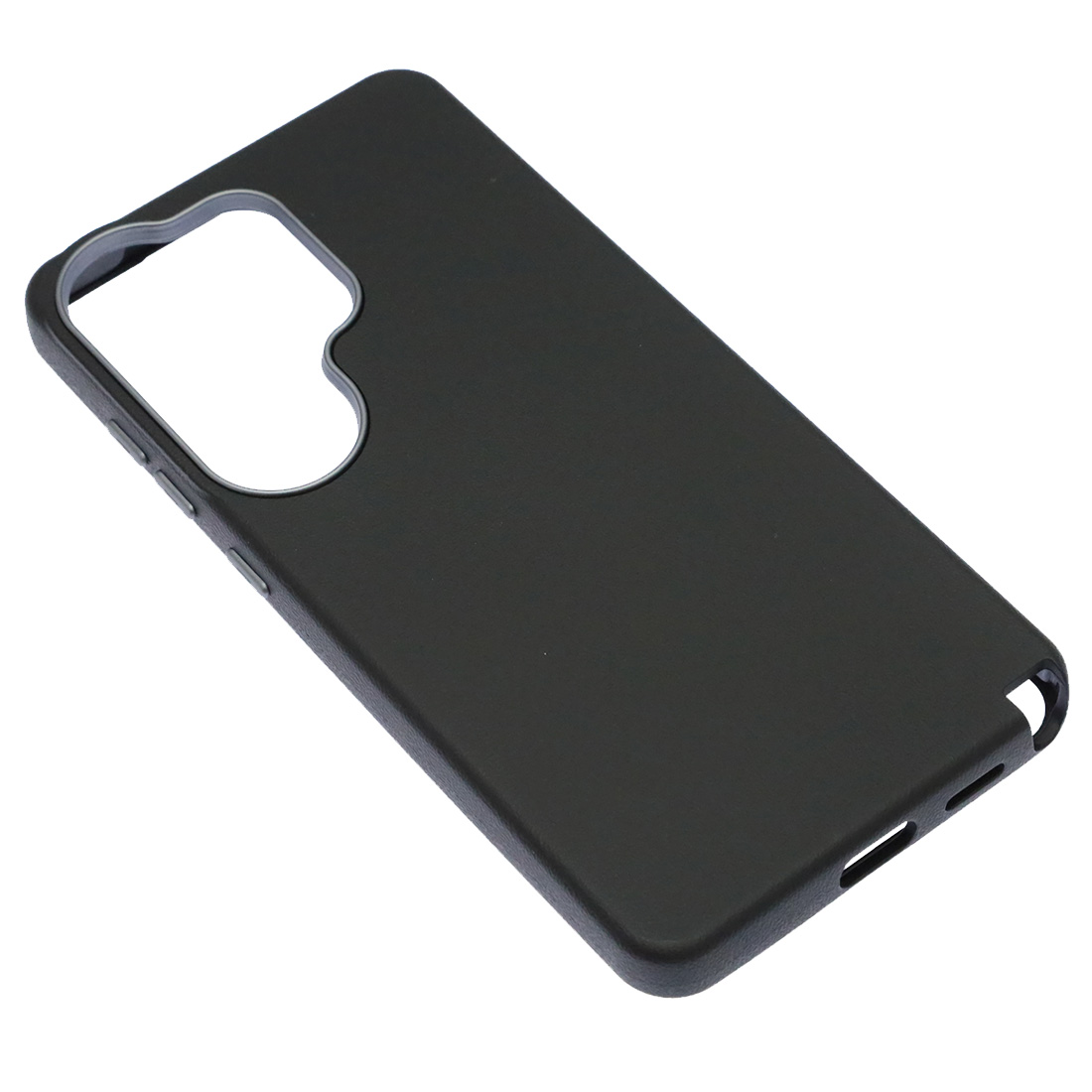 Чехол накладка VICTORIA для SAMSUNG Galaxy S26 Ultra, силикон, пластик, текстура кожи, бархат, цвет черный