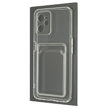 Чехол накладка CARD CASE для Realme C35, силикон, отдел для карт, цвет прозрачный Чехол накладка CARD CASE для Realme C35, силикон, отдел для карт, цвет прозрачный