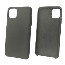 Чехол накладка Silicon Case для APPLE iPhone 11 Pro MAX 2019, силикон, бархат, цвет темно серый