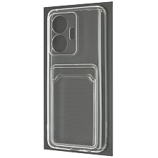 Чехол накладка CARD CASE для VIVO T1, силикон, отдел для карт, цвет прозрачный Чехол накладка CARD CASE для VIVO T1, силикон, отдел для карт, цвет прозрачный