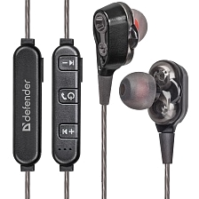 Гарнитура (наушники с микрофоном) беспроводная, DEFENDER FreeMotion B640, 2 динамика, Bluetooth, цвет черный | Последняя цена