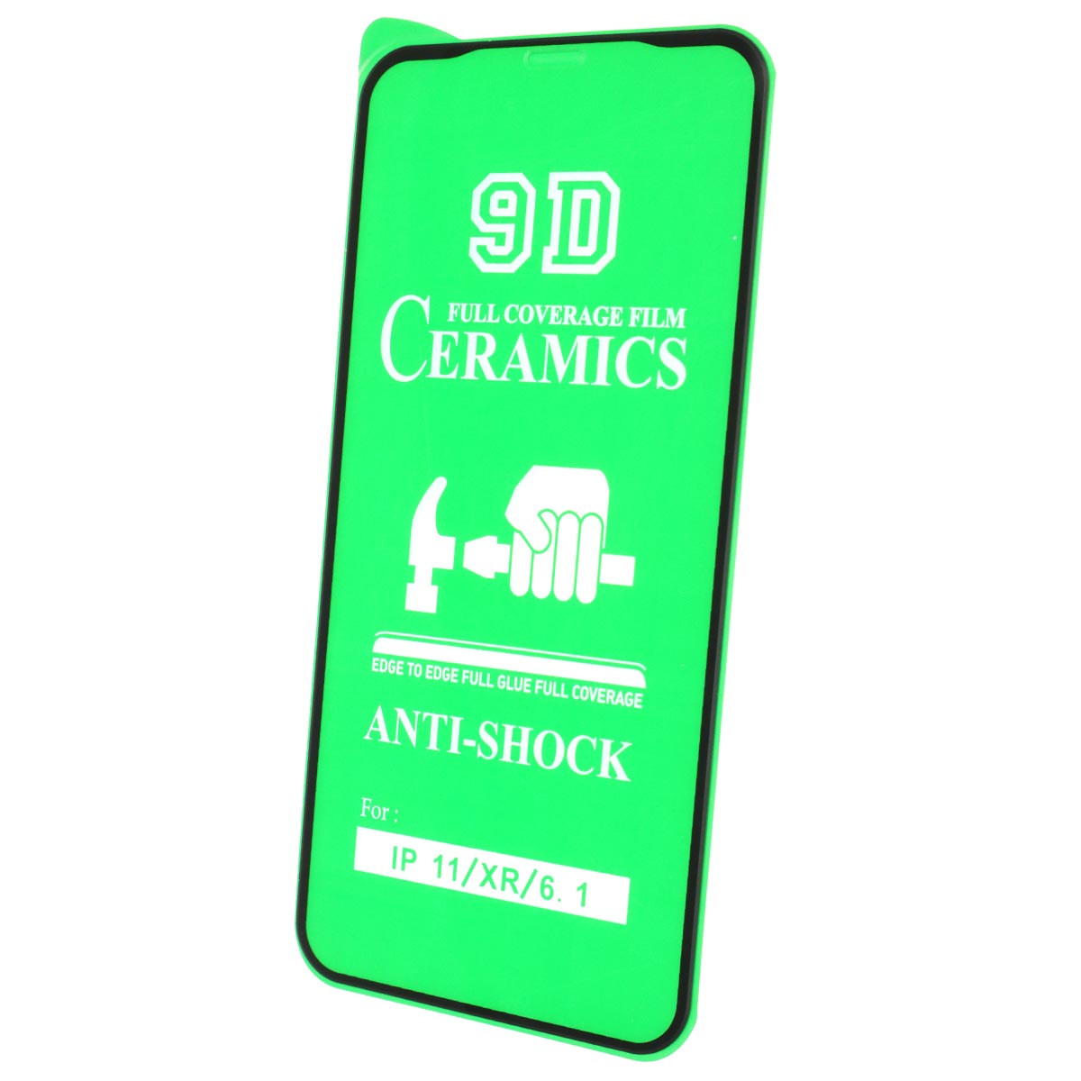 Защитное стекло 9D Ceramics для APPLE iPhone XR, iPhone 11, цвет окантовки черный