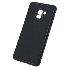 Чехол накладка для SAMSUNG Galaxy A8 Plus 2018 (SM-A730), силикон, плетение, цвет черный Чехол накладка для SAMSUNG Galaxy A8 Plus 2018 (SM-A730), силикон, плетение, цвет черный