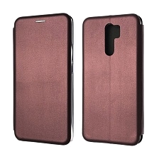 Чехол книжка STYLISH для XIAOMI Redmi 9, экокожа, визитница, цвет бордовый.