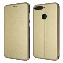 Чехол книжка для HUAWEI HONOR 7A PRO, HONOR 7C, Y6 2018, Y6 PRIME, визитница, цвет золотистый.