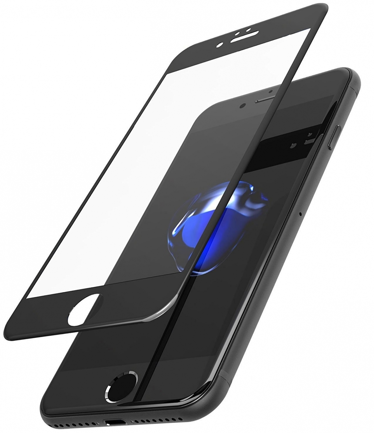 Защитное стекло Lito (премиальное качество) "5D" для APPLE iPhone 7/8 (4.7"), цвет канта черный.
