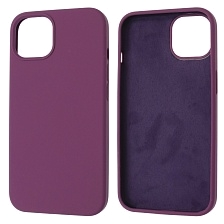 Чехол накладка Silicon Case для APPLE iPhone 13 (6.1), силикон, бархат, цвет фиолетовый