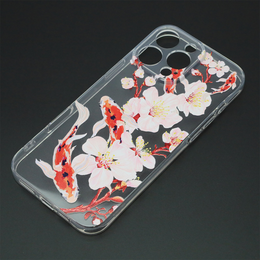 Чехол накладка для APPLE iPhone 16 Pro Max, защита камеры, силикон, прозрачный, рисунок сакура