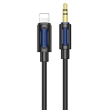Аудио кабель, переходник BOROFONE BL20 True AUX (Jack 3.5 мм) на Lightning 8 pin, длина 1 метр, цвет черный