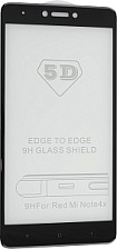 Защитное стекло "5D/9D" GLASS FULL GLUE для XIAOMI RedMi Note 4X, цвет канта черный.