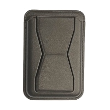 Чехол картхолдер MagSafe на смартфон APPLE для банковских карт, подставка, экокожа, цвет черный