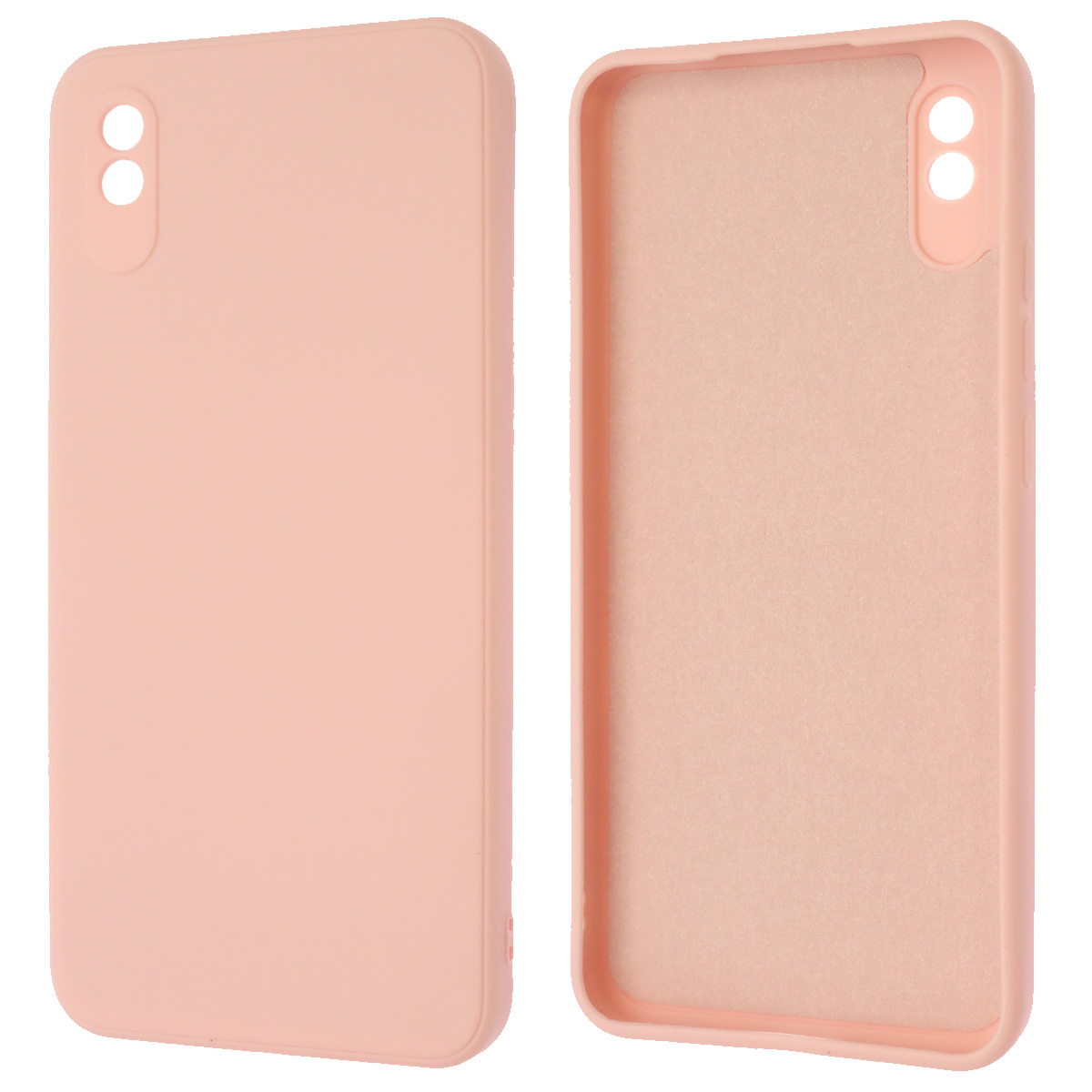 Чехол накладка для XIAOMI Redmi 9A, силикон, бархат, цвет розовый песок