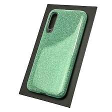 Чехол накладка Shine для XIAOMI MI A3, MI CC9E, силикон, блестки, цвет зеленый