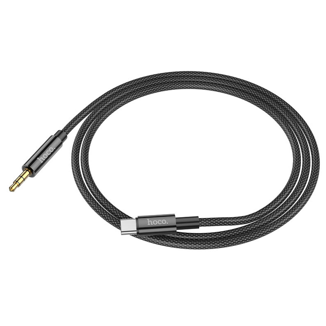 Аудио кабель, переходник HOCO UPA19 USB Type C (папа) на AUX Jack 3.5 mm (папа), длина 1 метр, цвет черный