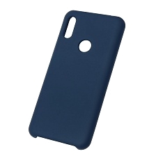 Чехол накладка Silicon Cover для HUAWEI Honor 8A, Y6 2019, силикон, бархат, цвет синий кобальт