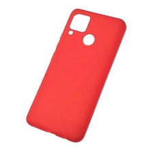 Чехол накладка SOFT TOUCH для Realme C15, силикон, матовый, цвет красный