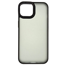 Чехол накладка для APPLE iPhone 14, силикон, пластик, цвет окантовки черный