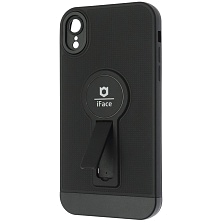 Чехол накладка iFace для APPLE iPhone XR, силикон, защита камеры, выдвижная подставка, цвет черный Чехол накладка iFace для APPLE iPhone XR, силикон, защита камеры, выдвижная подставка, цвет черный