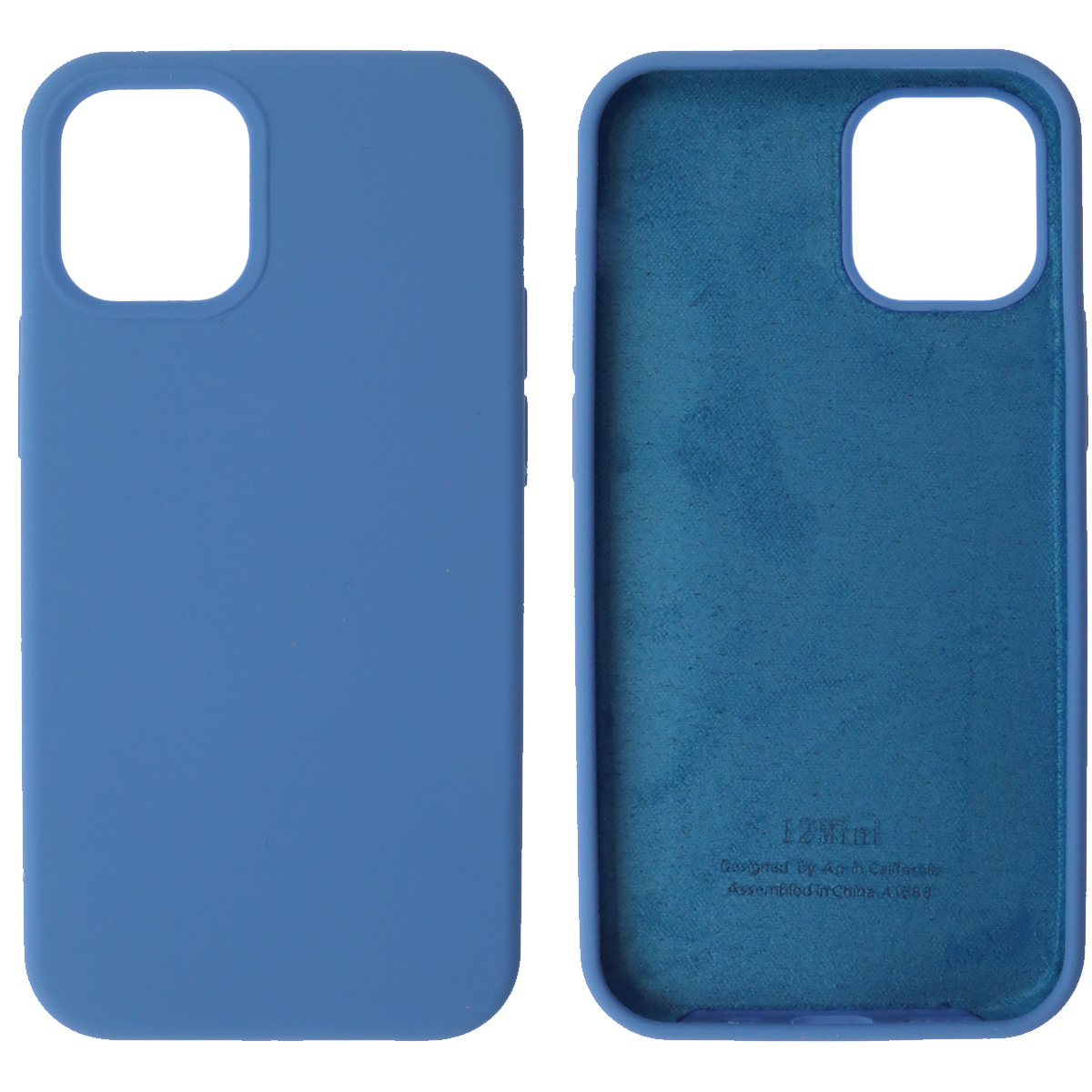 Чехол накладка Silicon Case для APPLE iPhone 12 mini (5.4"), силикон, бархат, цвет синий